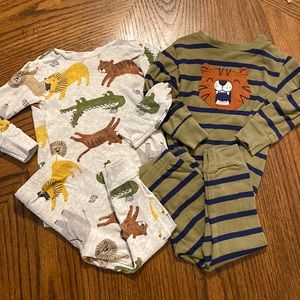 Carters baby pajama bundle 12m 4-piece jungle wild animals fall winter snug fit
